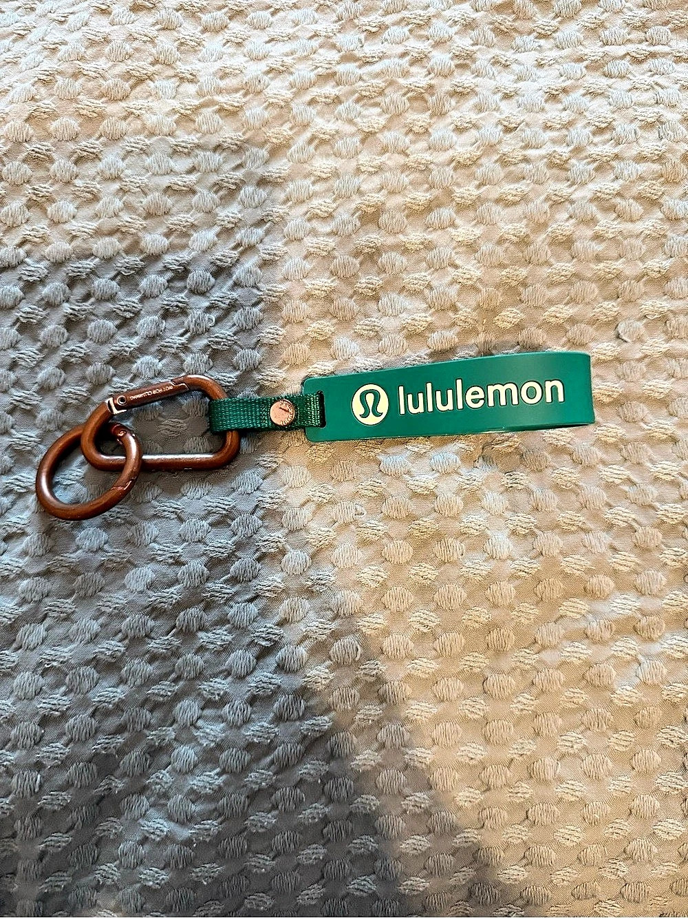 lululemon Silicone Keychain Wristlet in Green & Gold